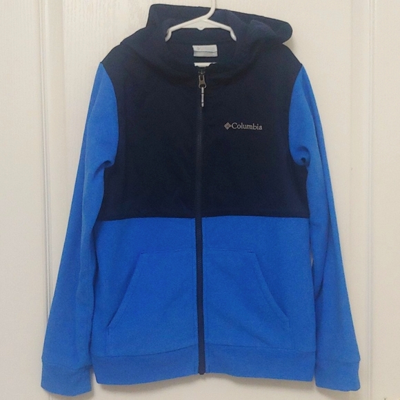 Columbia Other - Columbia Navy/Royal Blue Fleece Full Zip Hooded Jacket. Size Medium